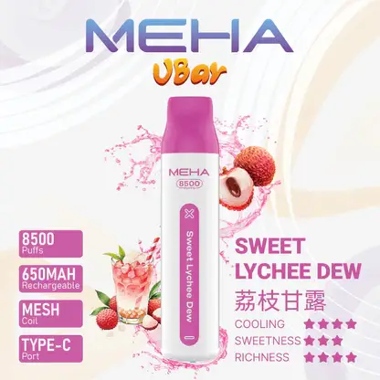 MEHA-8500口-VBar小白條-12.webp MEHA VBar 魅嗨小白條8500口拋棄式電子煙|極簡流線設計・高容量續航配置・細膩霧化體驗