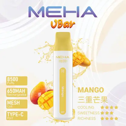 MEHA-8500口-VBar小白條-5.webp MEHA VBar 魅嗨小白條8500口拋棄式電子煙|極簡流線設計・高容量續航配置・細膩霧化體驗