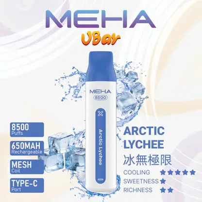 MEHA-8500口-VBar小白條-6.webp MEHA VBar 魅嗨小白條8500口拋棄式電子煙|極簡流線設計・高容量續航配置・細膩霧化體驗