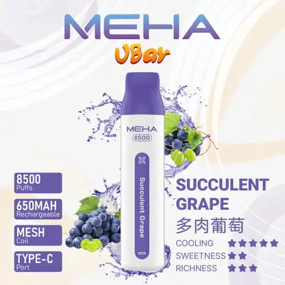 MEHA-8500口-VBar小白條-7.webp MEHA VBar 魅嗨小白條8500口拋棄式電子煙|極簡流線設計・高容量續航配置・細膩霧化體驗